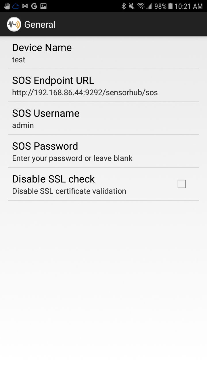 OSH SensorHubConnect on Android – OpenSensorHub